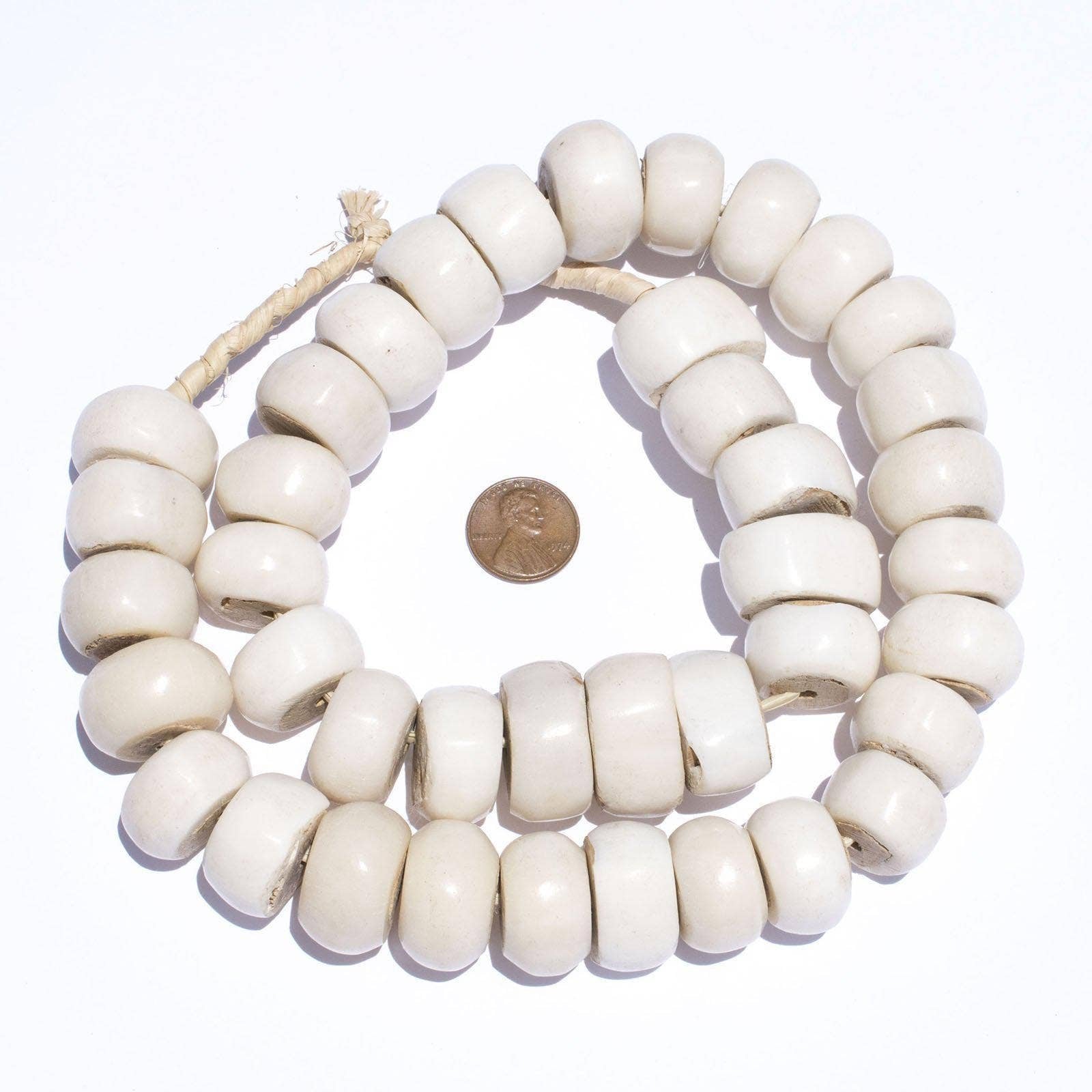 African Bone Beads - Saucer